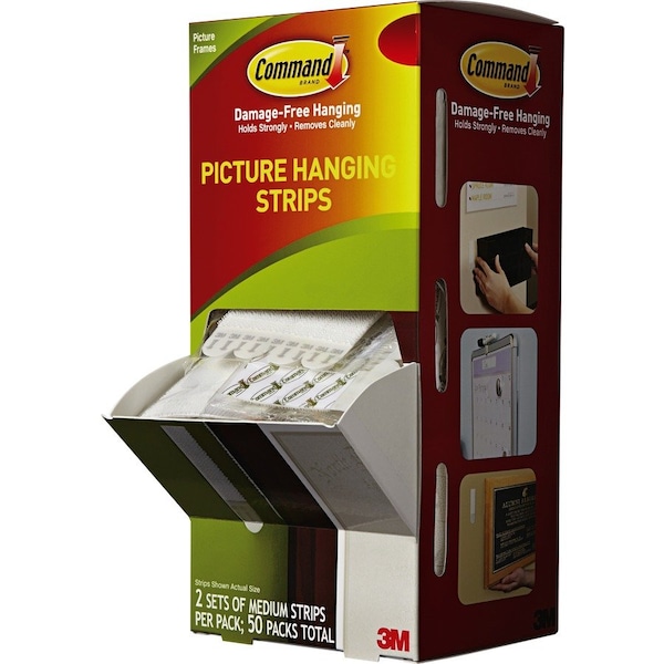 Poster Strips, 3/4"x2-3/4", 50/CT, White 50PK